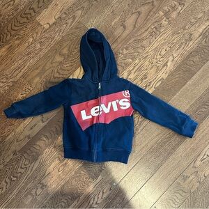 Levi's Logo Toddler Navy Blue Zip Up Hoodie size 3T